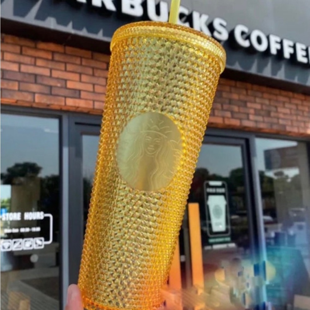 Starbucks Gold China Overseas Diamond Studded Bling Cold Cup Tumbler Venti 24oz